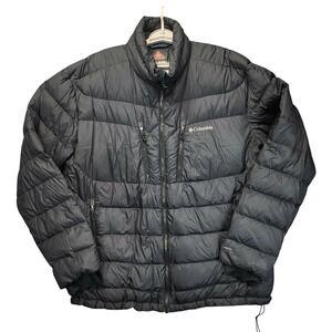 Columbia Mens XXL Puffer Jacket Black Omni-Heat Down Fill Omni-Shield Insulated